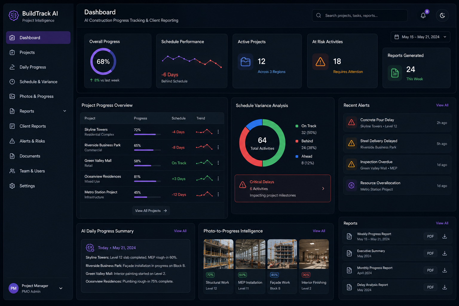 AI Construction Progress Tracking & Client Reporting System