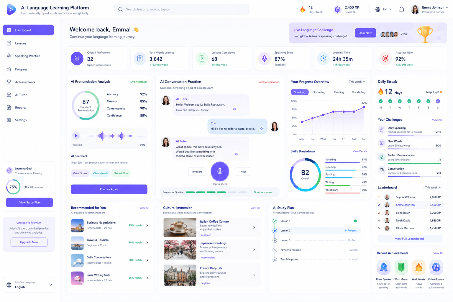 AI Language Learning Platform